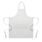 Branded Adjustable Polycotton Kitchen Apron 240gsm in White