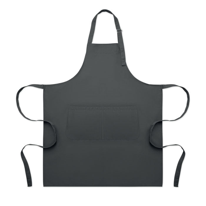 Branded Adjustable Polycotton Kitchen Apron 240gsm in Grey