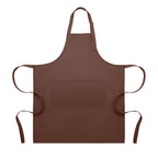 Branded Adjustable Polycotton Kitchen Apron 240gsm in Brown