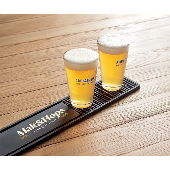 Branded PVC Bar Runner Mat in use