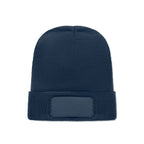 Branded RPET Beanie with Cuff and Patch in Blue