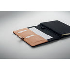 Branded A5 RPET Portfolio with Cork Notebook in use