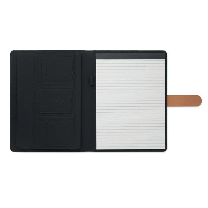 Branded A4 RPET Portfolio with Faux Leather Details without branding