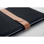 Branded A4 RPET Portfolio with Faux Leather Details in use