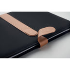 Branded A4 RPET Portfolio with Faux Leather Details in use