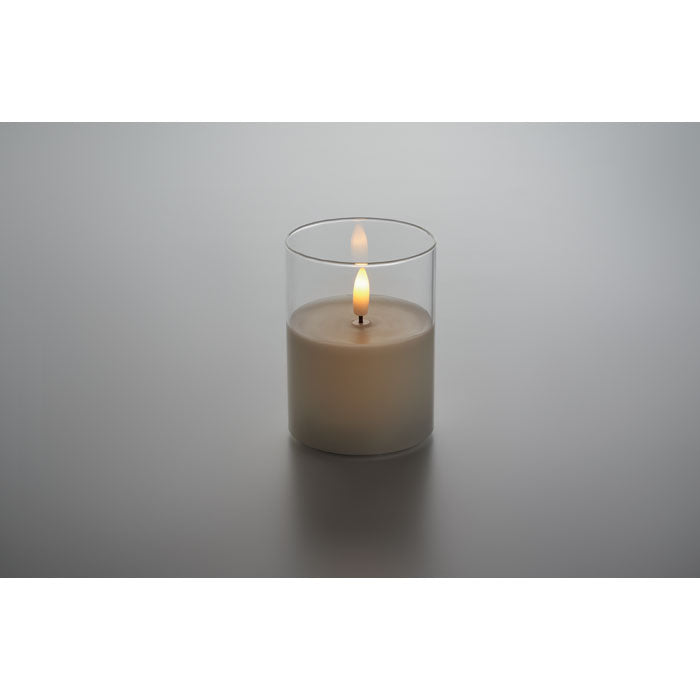 Branded LED Wax Candle in Glass Holder without branding