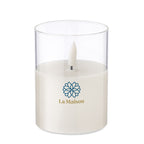 Branded LED Wax Candle in Glass Holder