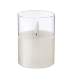 Branded LED Wax Candle in Glass Holder