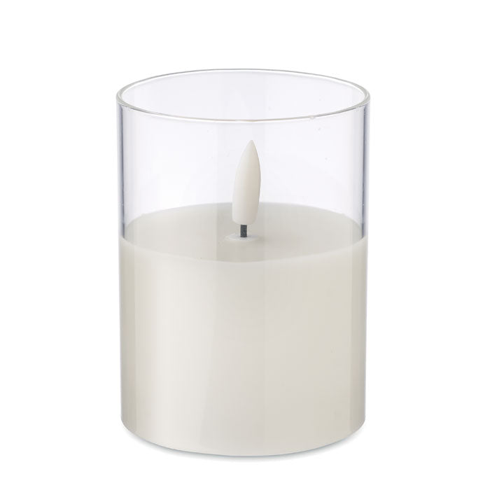 Branded LED Wax Candle in Glass Holder
