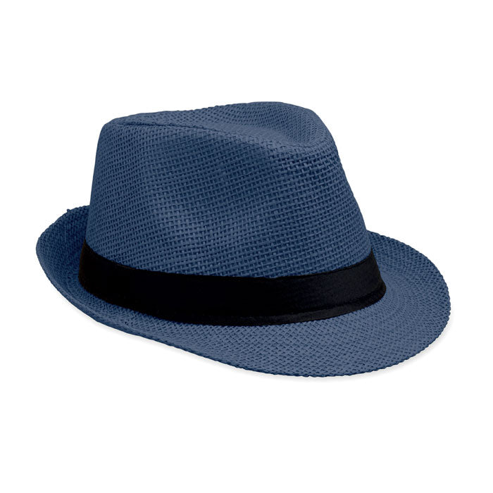 Branded Paper Straw Hat with Black Band