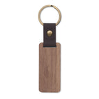 Branded Walnut and PU Key Ring without branding