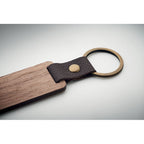 Branded Walnut and PU Key Ring without branding