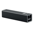 Branded Recycled Aluminium Power Bank 2600mAh in Black