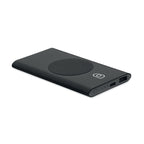 Branded Recycled Aluminium Wireless Power Bank 5000mAh in Black