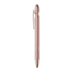 Branded Recycled Aluminium Stylus Pen with Rose Gold Details without branding