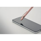 Branded Recycled Aluminium Stylus Pen with Rose Gold Details without branding