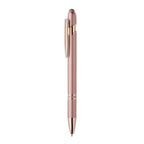 Branded recycled aluminium stylus pen with rose gold details