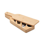 Branded Bottle Shaped Bamboo Wine Set without branding