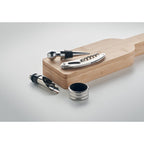 Branded Bottle Shaped Bamboo Wine Set without branding