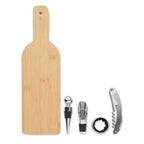 Branded Bottle Shaped Bamboo Wine Set