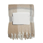 Branded Chequered Mohair Feel Blanket without branding
