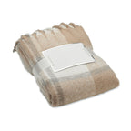 Branded Chequered Mohair Feel Blanket without branding