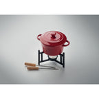 Branded Ceramic Fondue Set for Two 300ml in use