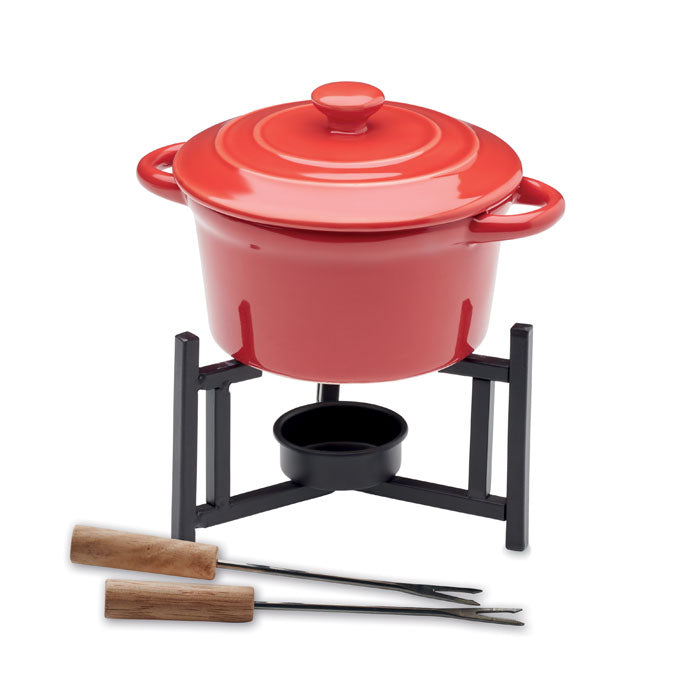 Branded Ceramic Fondue Set for Two 300ml