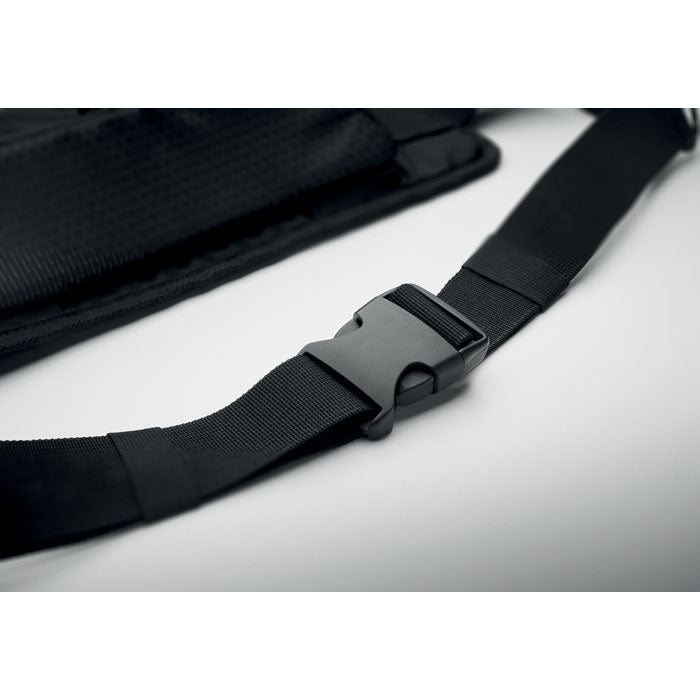 Branded Hiking Waist Bag in 420D Nylon in use