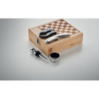 Branded Chess Board Wine Set in Bamboo Box without branding