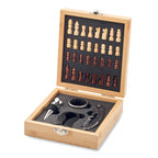Branded Chess Board Wine Set in Bamboo Box without branding