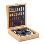 Branded Chess Board Wine Set in Bamboo Box