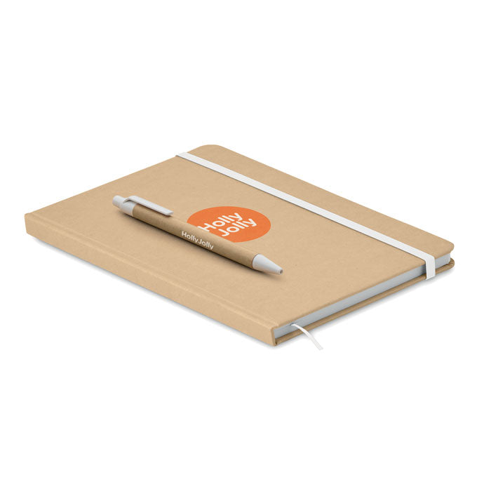 Branded A5 Recycled Carton Notebook with Pen