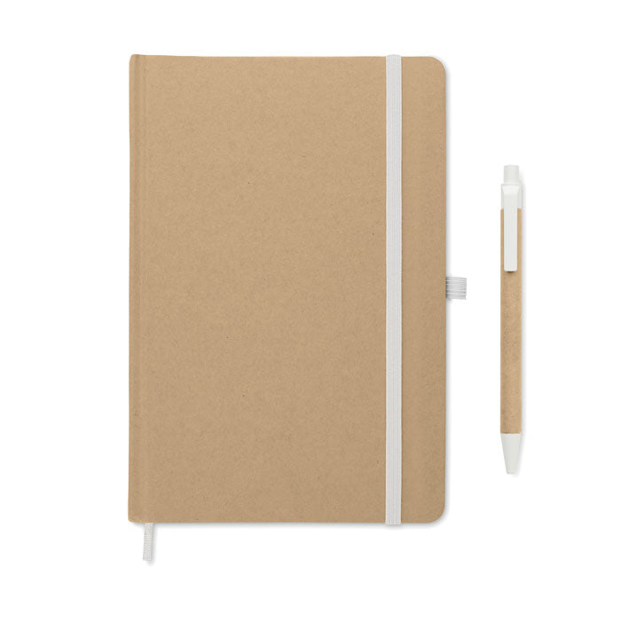 Branded A5 Recycled Carton Notebook with Pen without branding