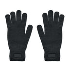 Branded RPET Knitted Gloves in Black