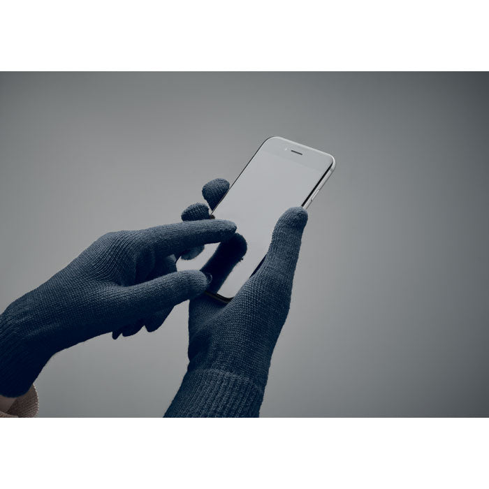 Branded RPET Knitted Gloves in use