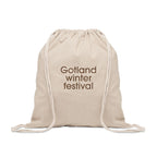 Branded Recycled Cotton Drawstring Bag