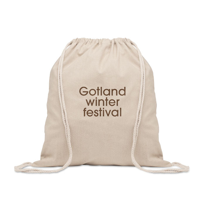 Branded Recycled Cotton Drawstring Bag