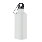 Branded Recycled Steel Bottle with Carabiner - 500ml in White