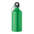 Branded Recycled Steel Bottle with Carabiner - 500ml in Green