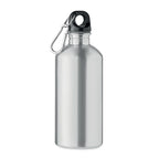 Branded Recycled Steel Bottle with Carabiner - 500ml in Silver