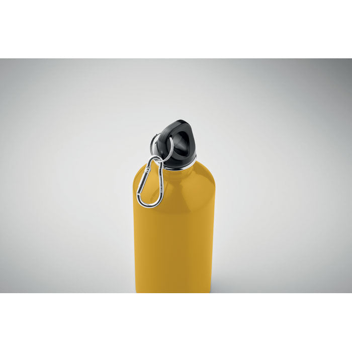 Branded recycled steel bottle with carabiner, detail