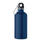 Branded Recycled Steel Bottle with Carabiner - 500ml in Blue