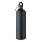 Branded Recycled Steel Bottle with Carabiner - 750ml in Black