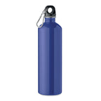 Branded Recycled Steel Bottle with Carabiner - 750ml in Blue