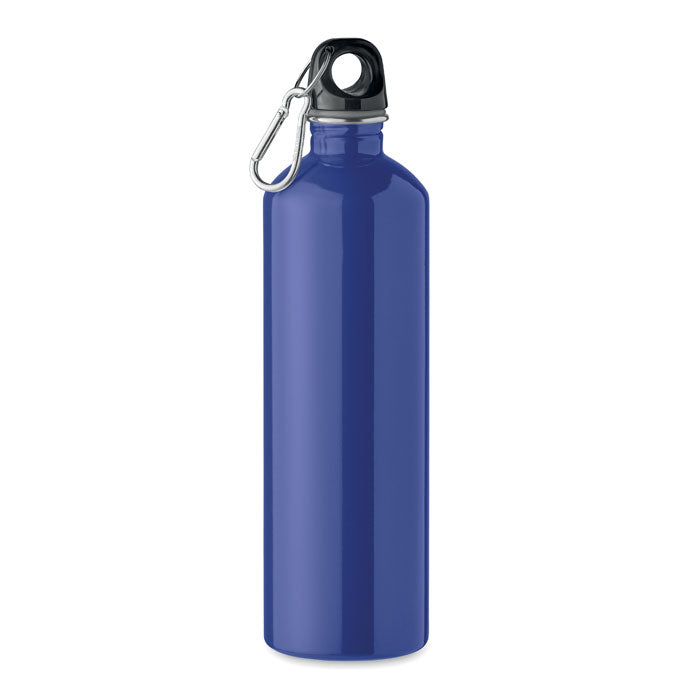 Branded Recycled Steel Bottle with Carabiner - 750ml in Blue