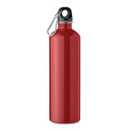 Branded Recycled Steel Bottle with Carabiner - 750ml in Red