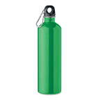 Branded Recycled Steel Bottle with Carabiner - 750ml in Green