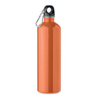 Branded Recycled Steel Bottle with Carabiner - 750ml in Orange