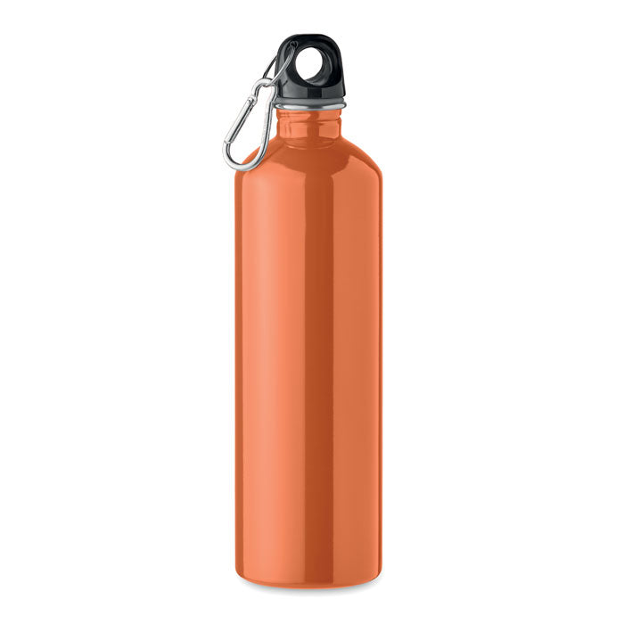 Branded Recycled Steel Bottle with Carabiner - 750ml in Orange